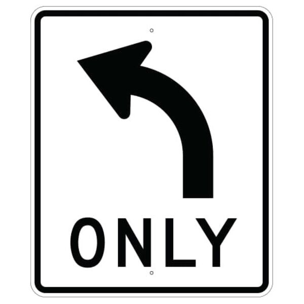 Left Turn Only Symbol Sign Thumbnail